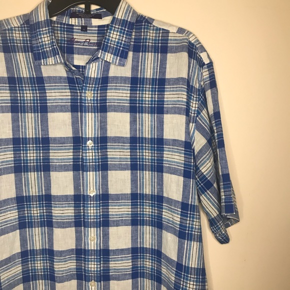 Alan Flusser button down short sleeve shirt XL - Picture 3 of 7